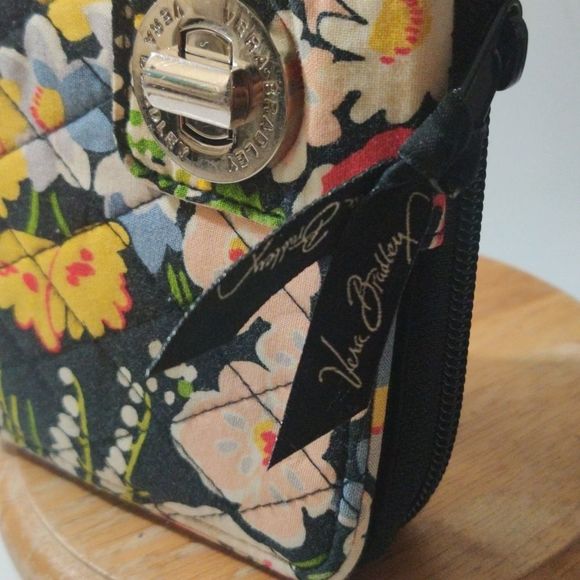 Vera Bradley Black Fantastic Floral‎ Clutch Wallet - Picture 3 of 16
